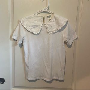 H&M White Peter Pan Collar T Shirt